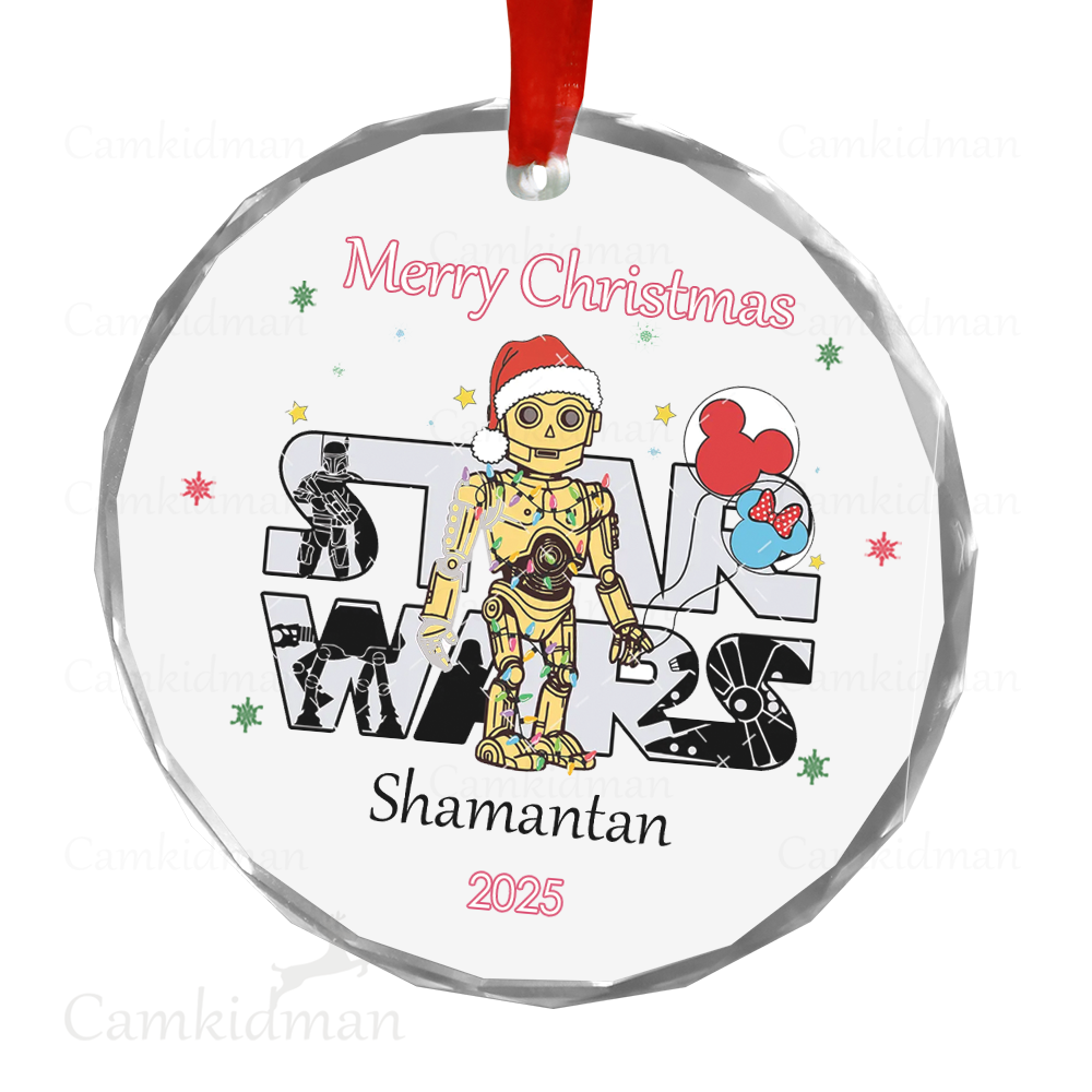 Personalized Name Disney Chipmunks Creature Not Stirring 2025 Glass Holiday Ornament