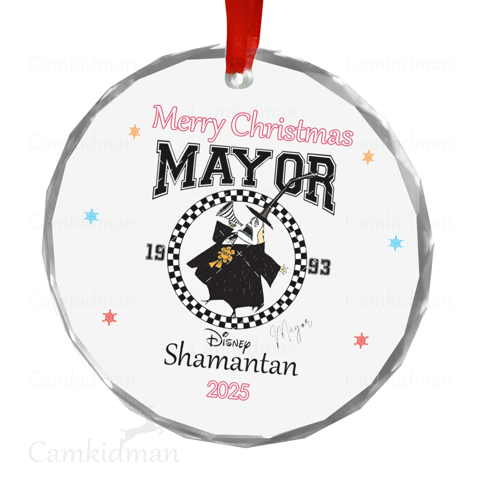 Personalized Name Bluey Cartoon Character Reindeer Antlers Ceramic Ornament Glass Ornament 2025  Glass Holiday Gift