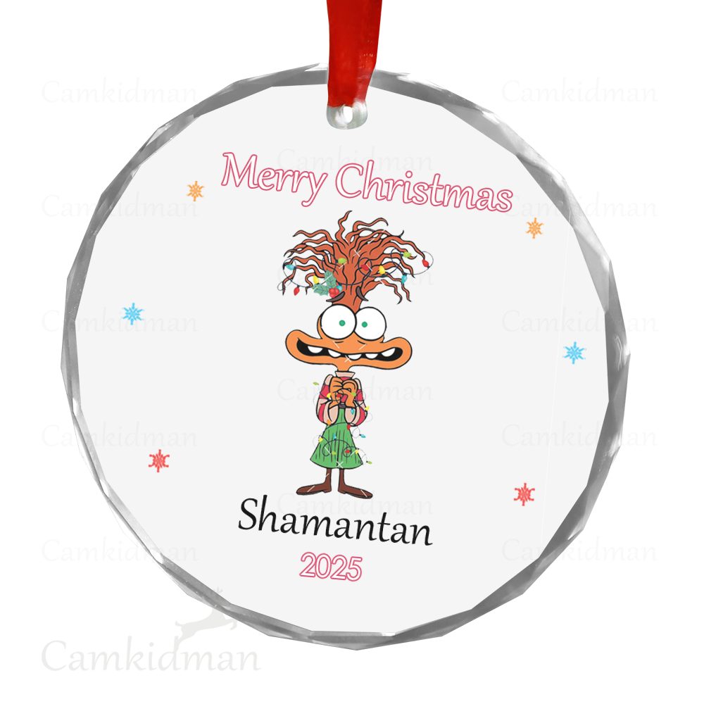 Personalized Name Crazy Eyed Character Ceramic Ornament Glass Ornament 2025 Quirky Christmas Holiday Decoration