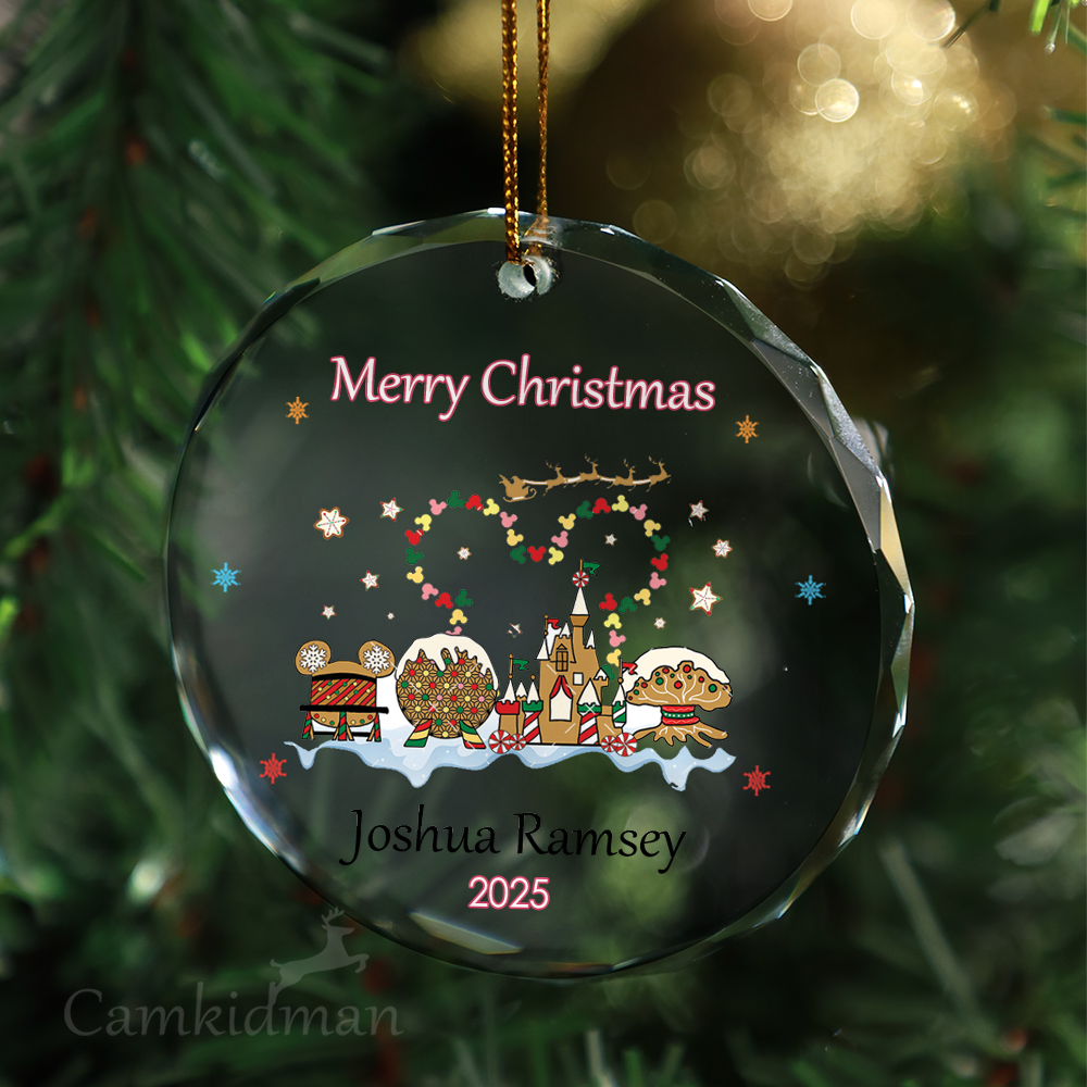 Glass Christmas Ornament 2025 Holiday Train Village Gift 
