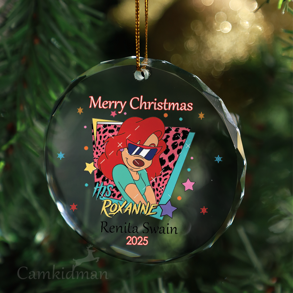 Little Mermaid Personalized Name 2025 Christmas Glass Ornament gifts family