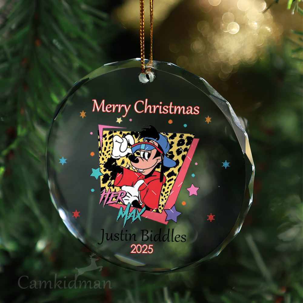 Mickey Graffiti Personalized Name 2025 Christmas Glass Ornament gifts