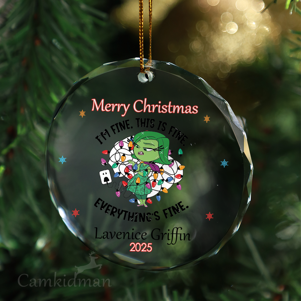 Everything Is Fine Hulk Personalized Name 2025 Glass Ornament gifts