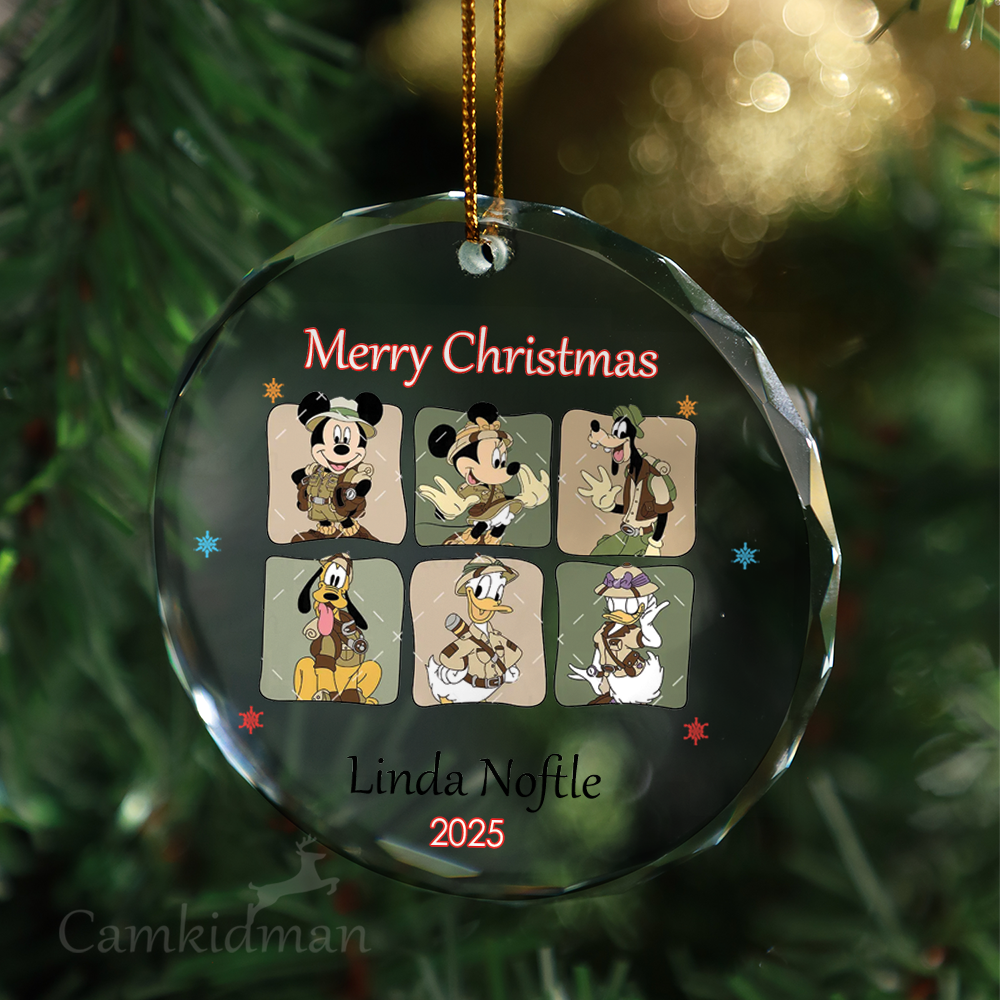 Disney Character Blocks Personalized Name 2025 Glass Ornament gifts