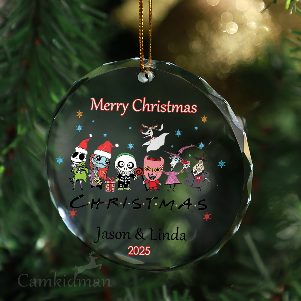 Disney Character Glass Christmas Ornament 2025 Personalized Name Group gifts