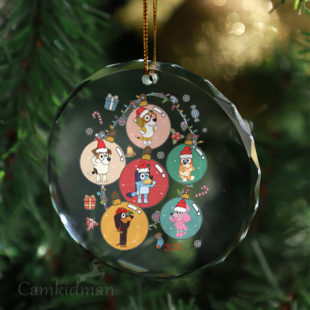 Bluey Glass Christmas Ornament 2025 Personalized Name Baubles tree