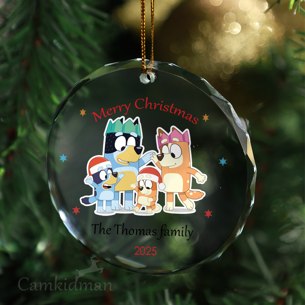 Bluey Custom Name Characters Ornament gifts family