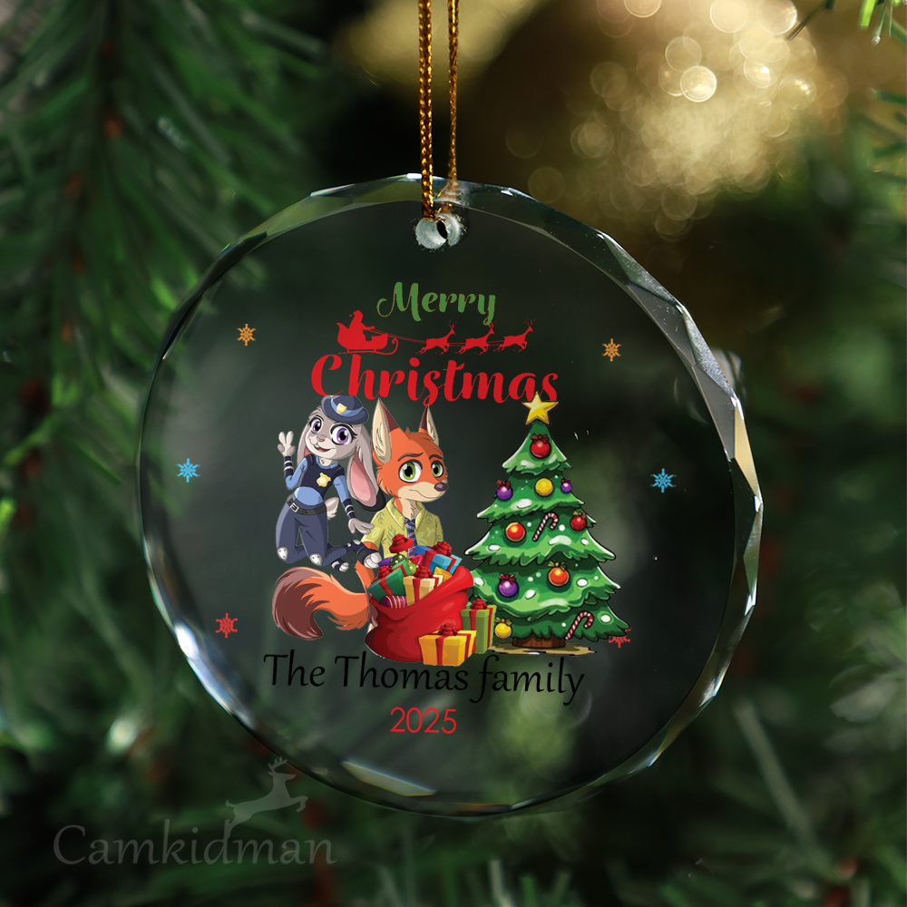 Goofy Decorating Glass Christmas Ornament 2025 Personalized Name gifts kids