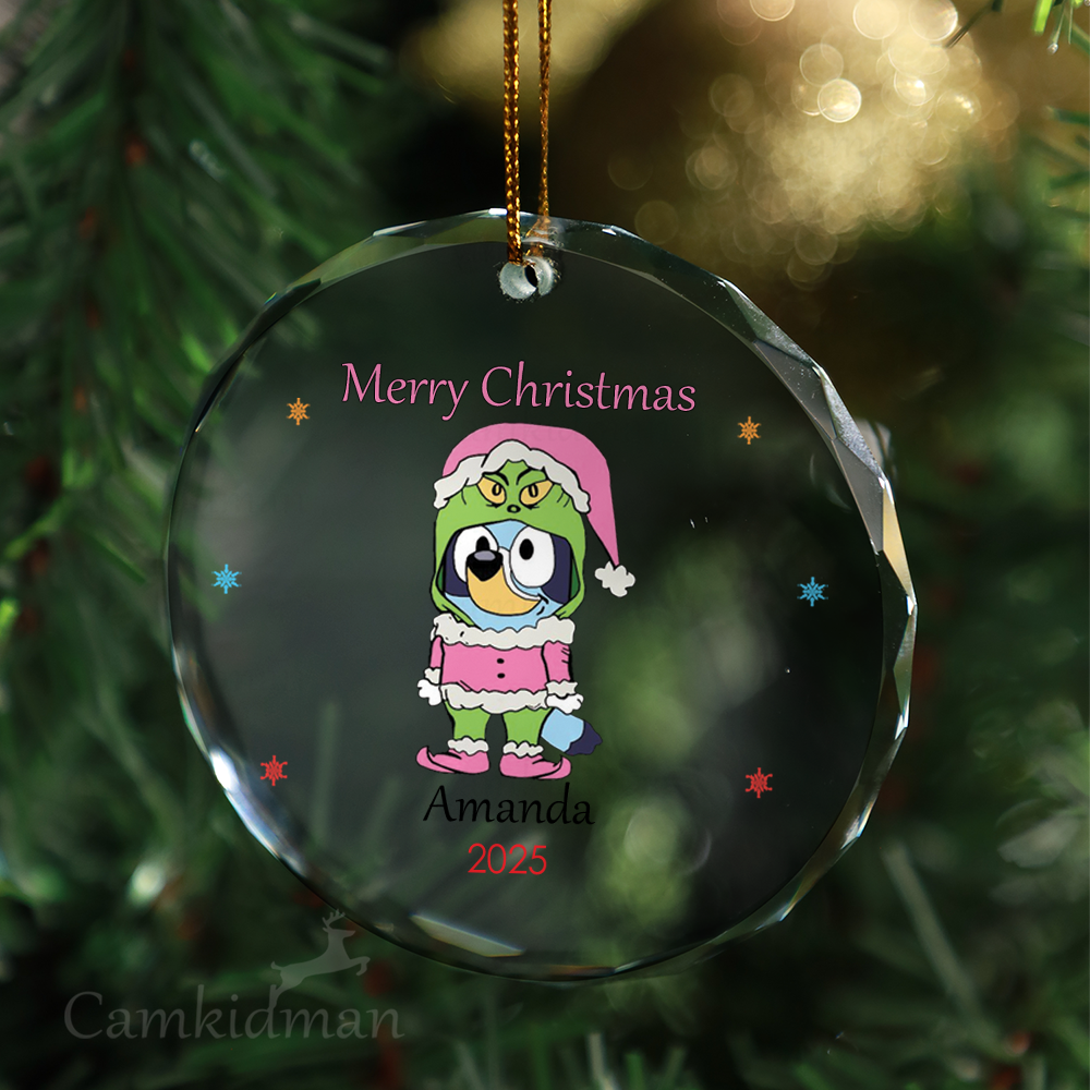 Bluey Grich Character 2025 Holiday Decoration Glass Christmas Ornament