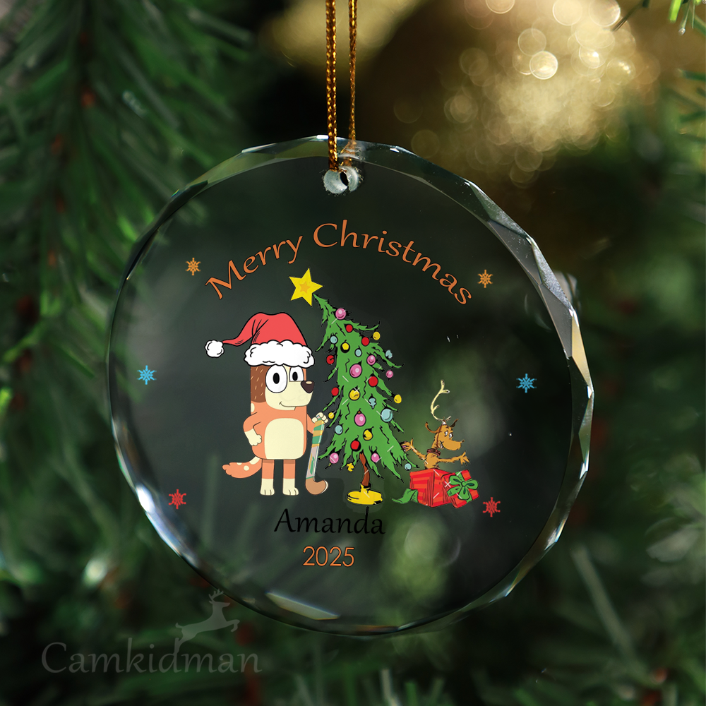 Bingo Glass Christmas Ornament 2025 Personalized Name Tree 2025 Round Decoration
