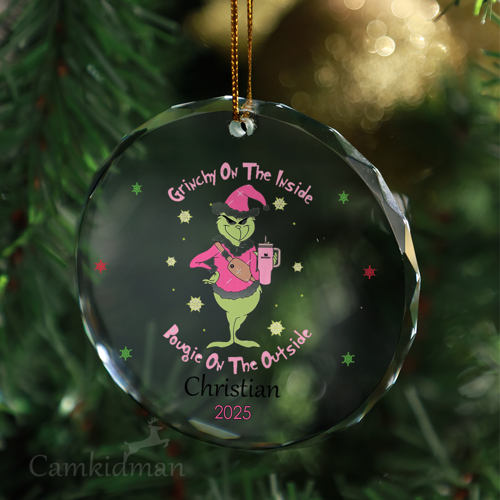 Grinch Grow Up Its Only Glass Christmas Ornament 2025 Personalized Name