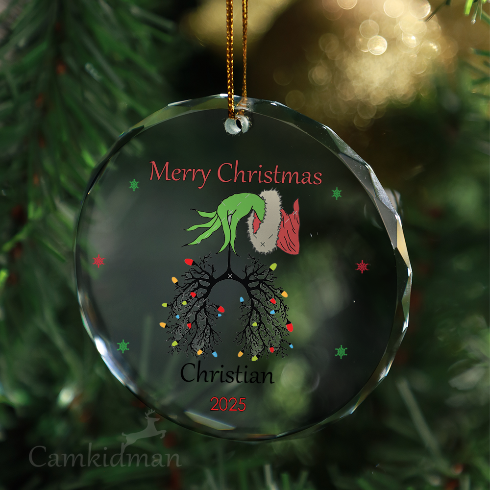 Festive Tree Candy Gifts Holiday Decor 2025 Round Glass Christmas Ornament 2025 Personalized Name