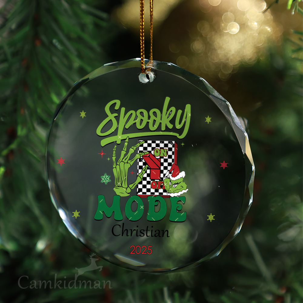 Holiday Spooky Mode Holiday Decor 2025 Glass Christmas Ornament