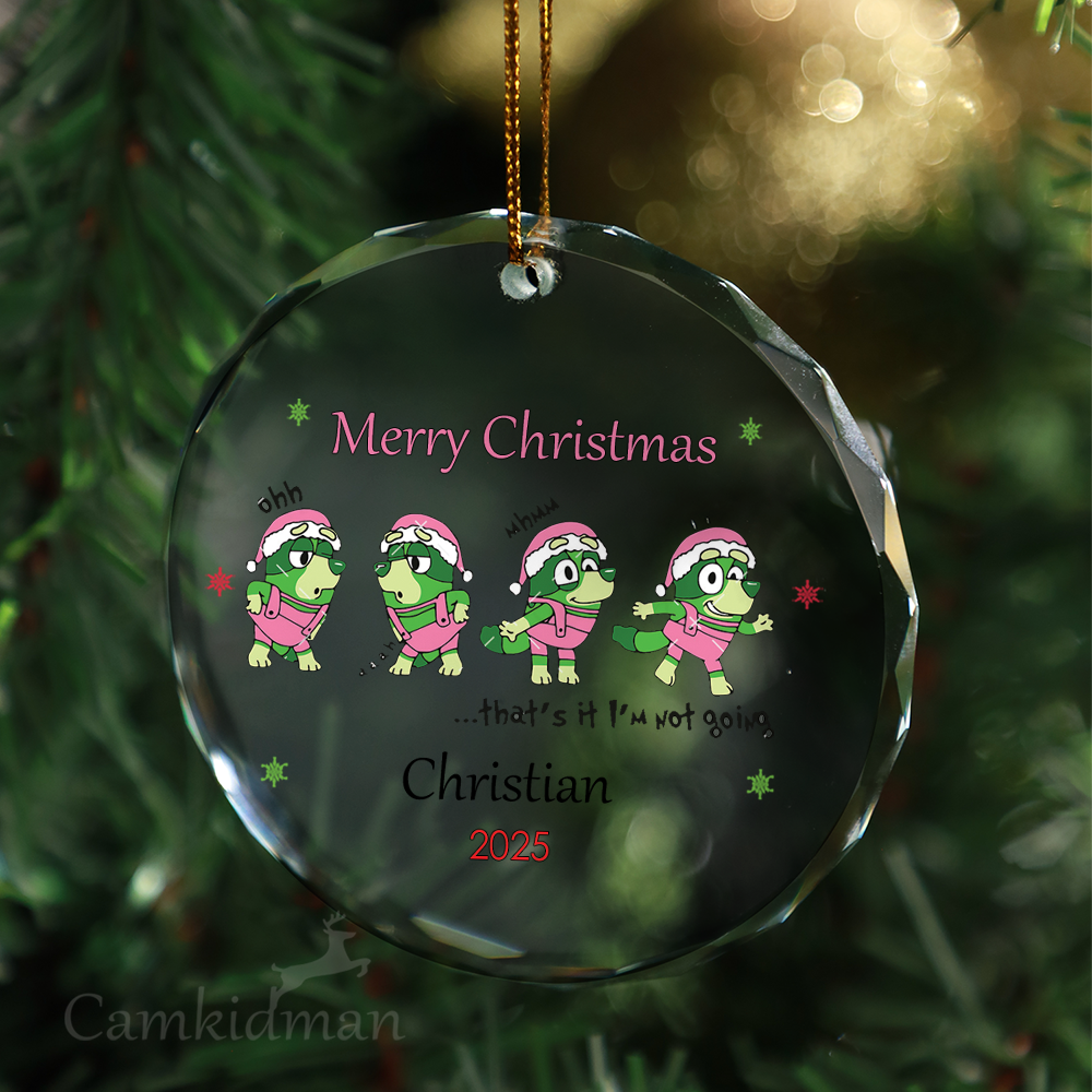 Holiday All Your Sweaters Are Ugly Grinch Glass Christmas Ornament 2025 Personalized Name