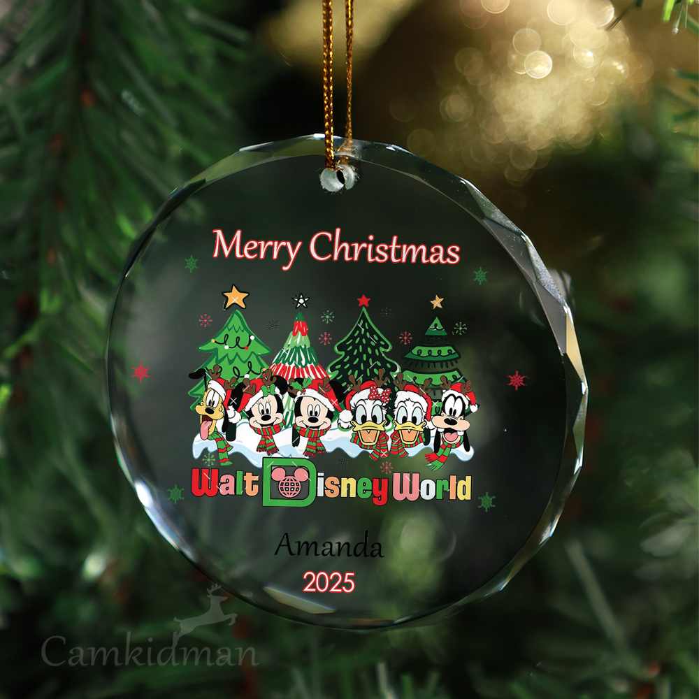 Disney Chipmunks Nut House 2025 Holiday Glass Christmas Ornament 2025 Personalized Name 