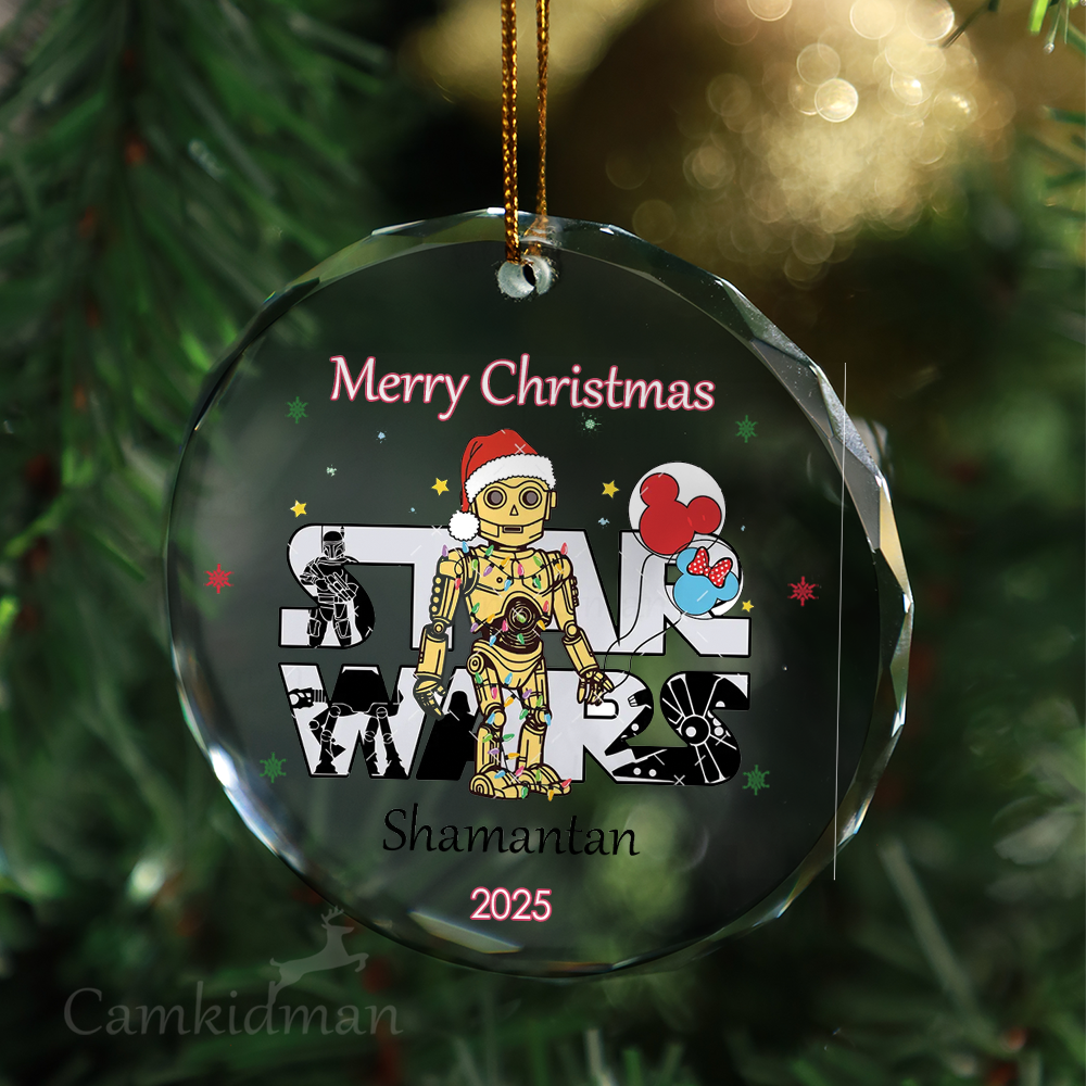 Disney Chipmunks Creature Not Stirring 2025 Holiday  Glass Christmas Ornament