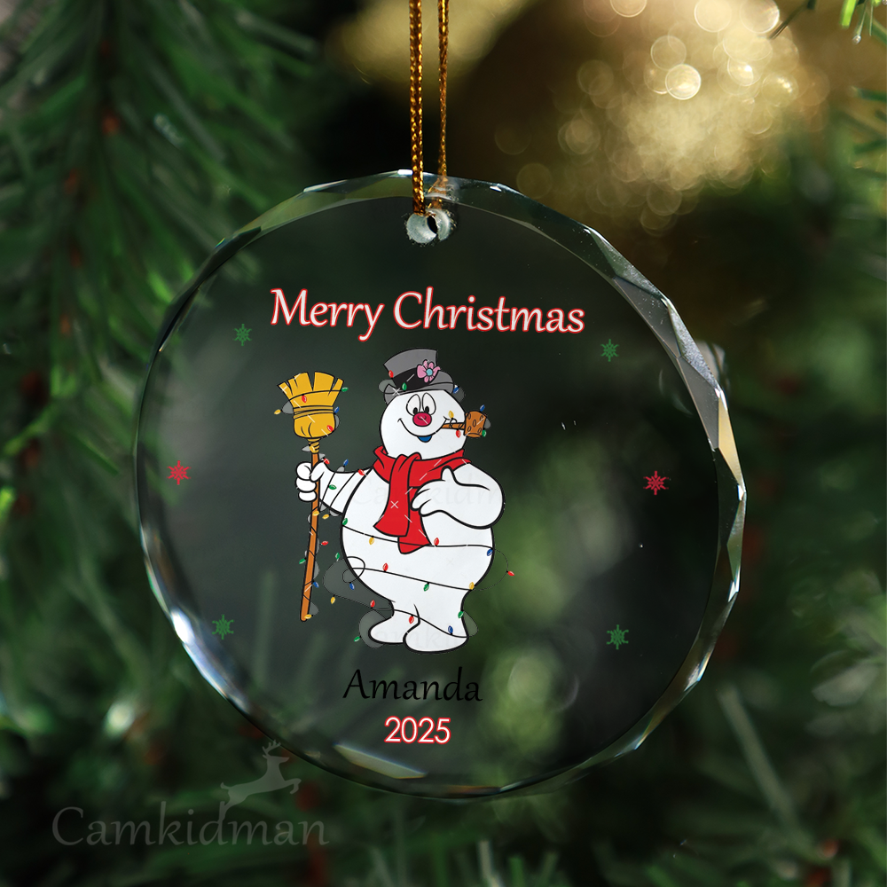 Funny Grinch Quote 2025  F Them Kids Glass Christmas Ornament 2025 Personalized Name