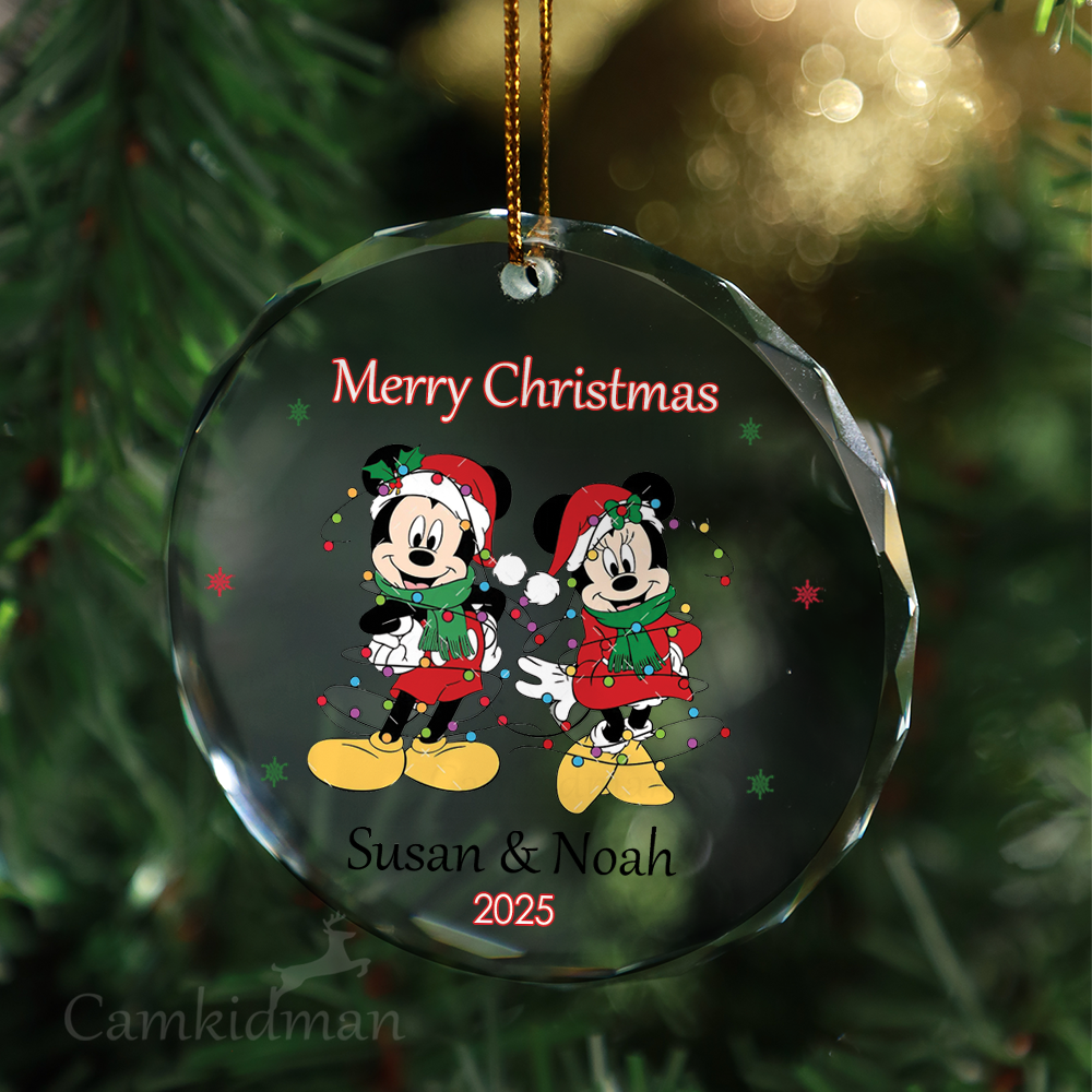 Disney Winnie the Pooh & Friends 2025  Glass Christmas Ornament 2025 Personalized Name