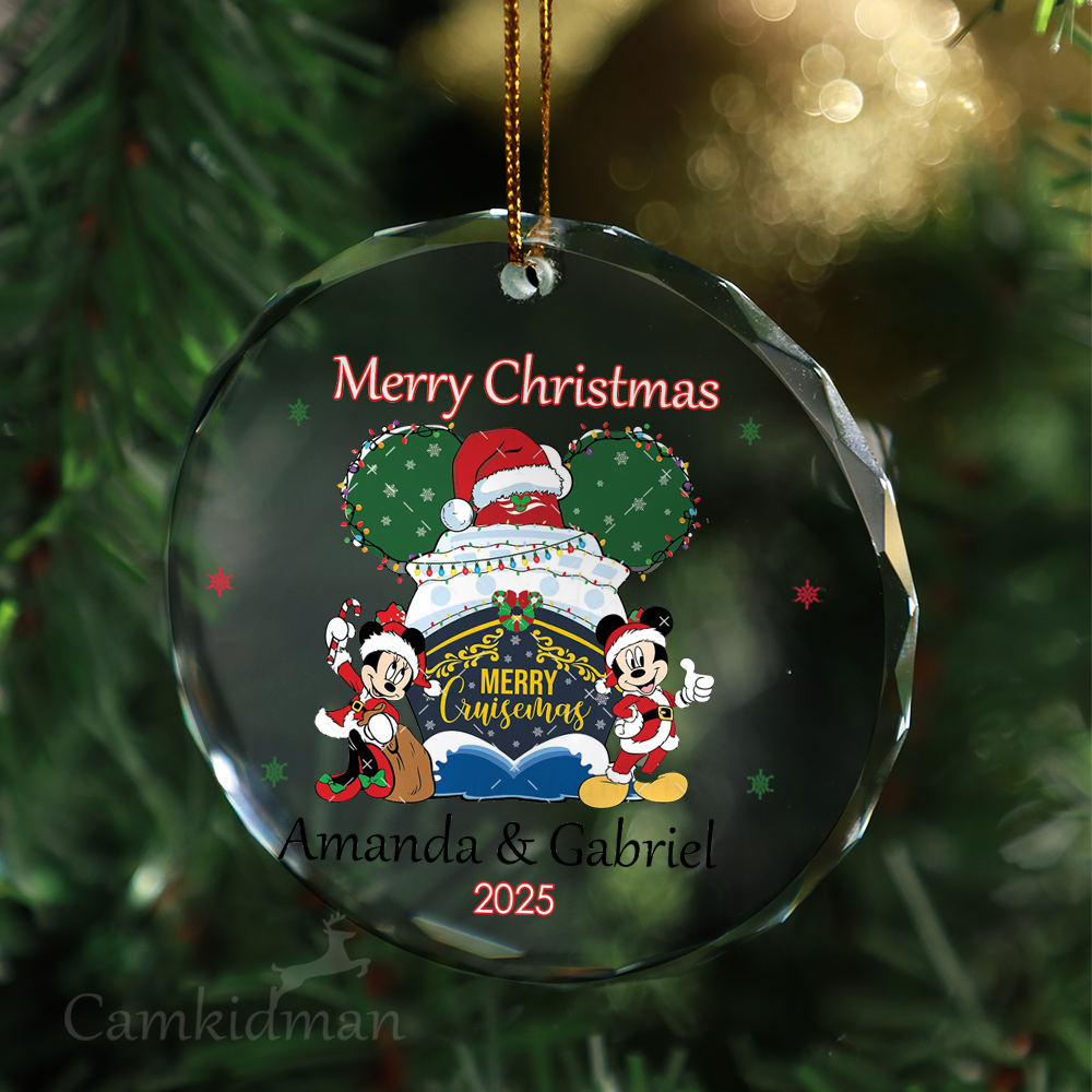 Gingerbread Merry Holiday Tree Decoration Glass Christmas Ornament