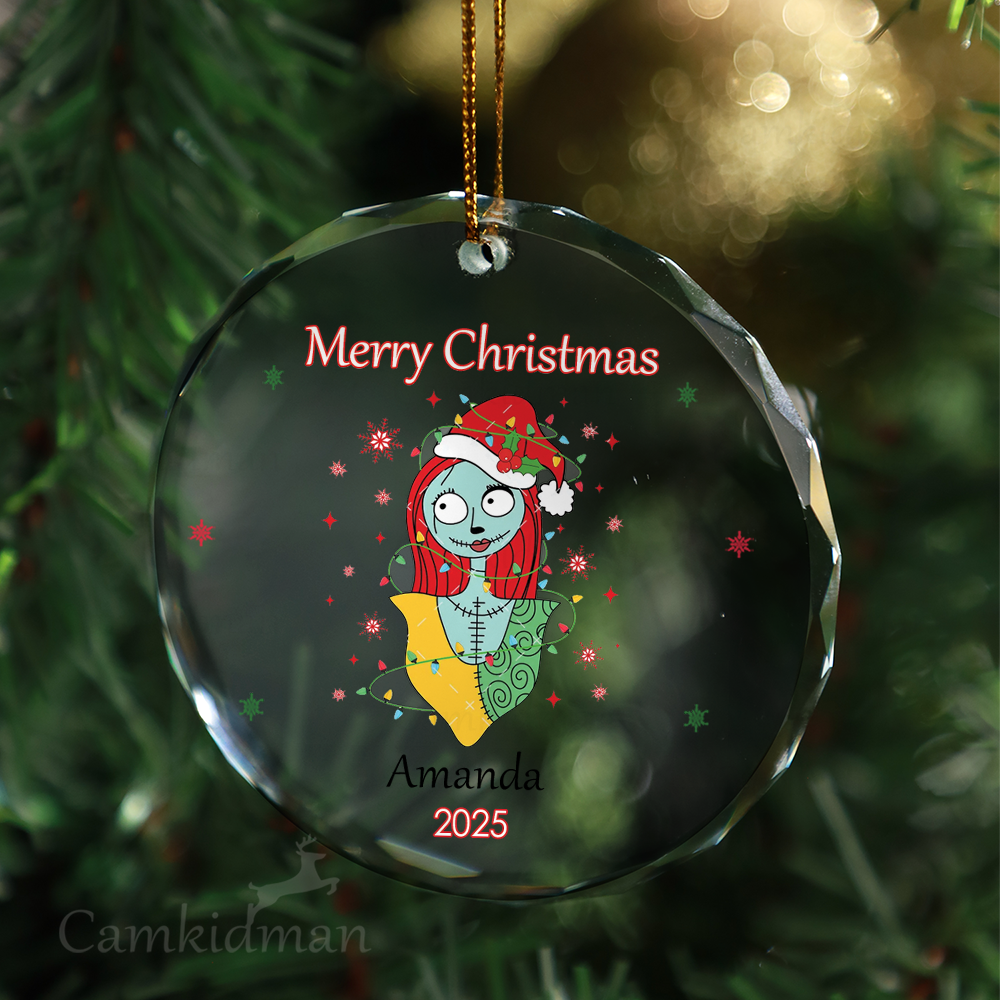 Disney Mickey & Friends Glass Christmas Ornament 2025 Personalized Name