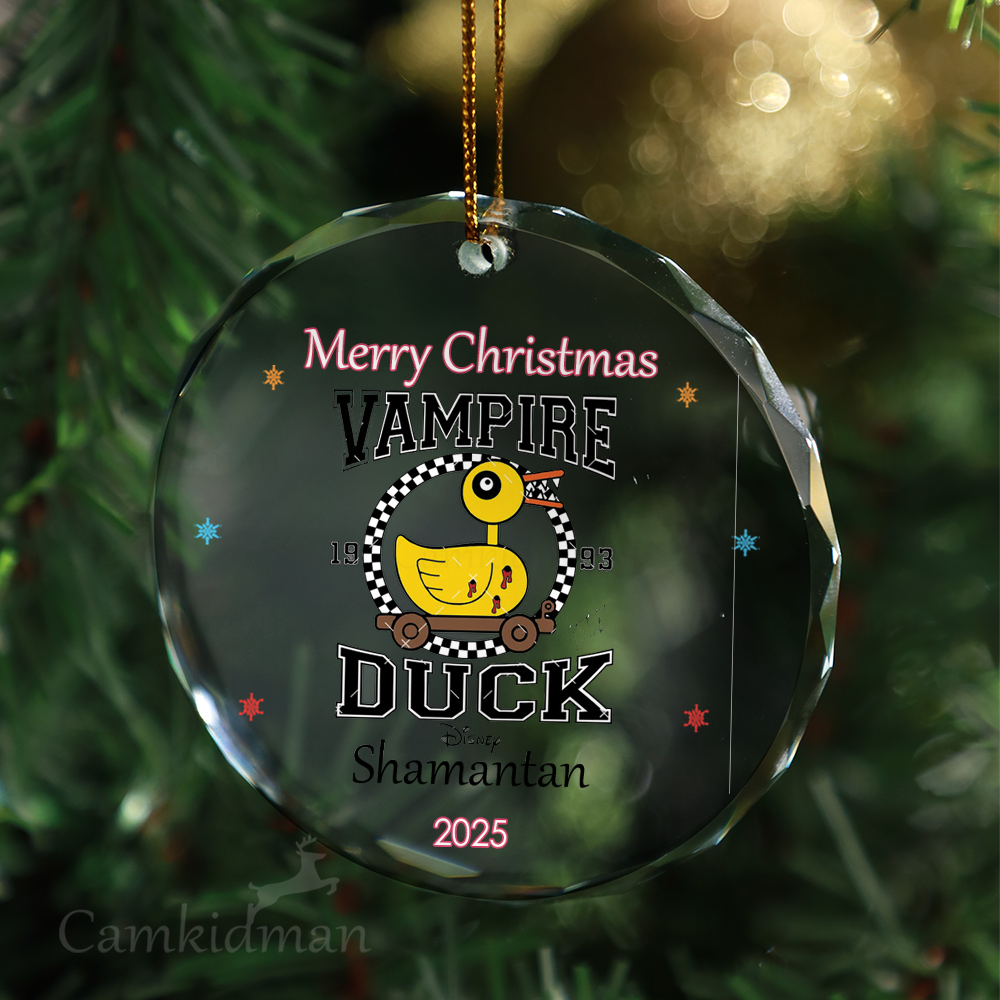 Mom Disney Minnie Mouse 2025 Holiday Gift Glass Christmas Ornament