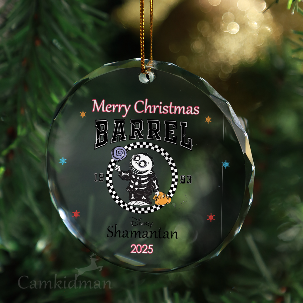 Bluey & Bingo Glass Christmas Ornament 2025 Personalized Name