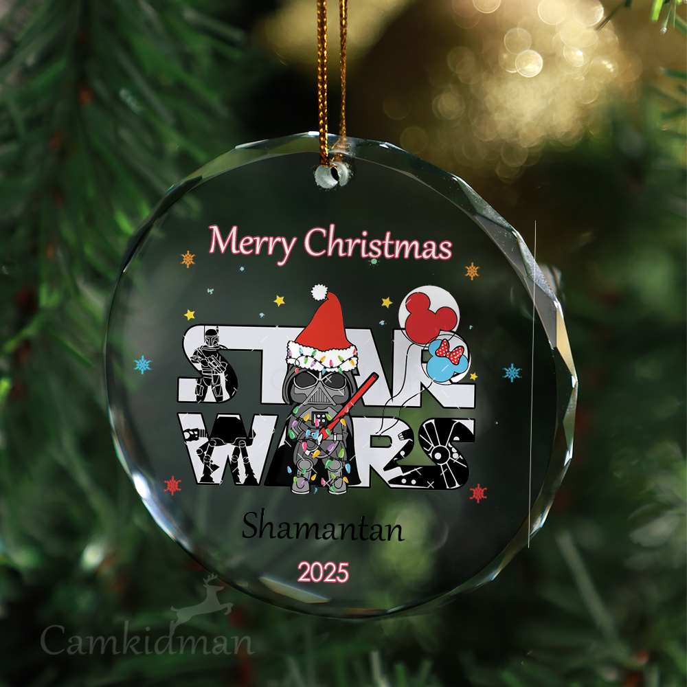 Grandma Disney Characters 2025 Holiday Keepsake Glass Christmas Ornament