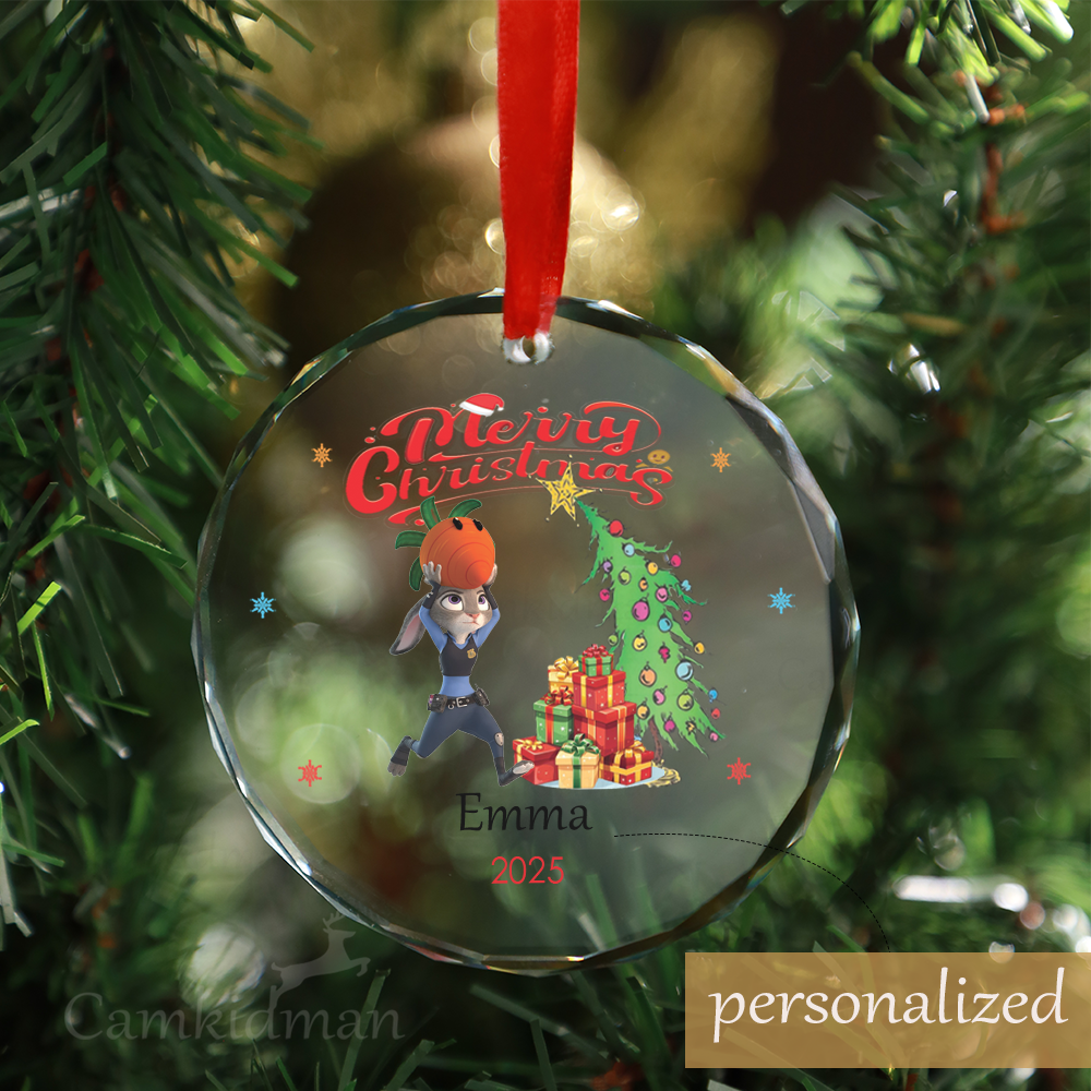 Personalized Name Boy Decorating Christmas Tree Christmas Glass Ornament gifts