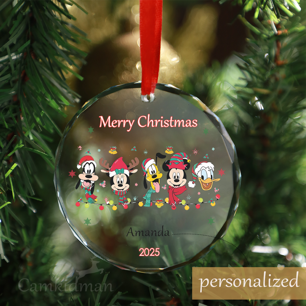 Personalized Name Disney Main Street Sleigh Rides Glass Ornament 2025  Glass Holiday Keepsake