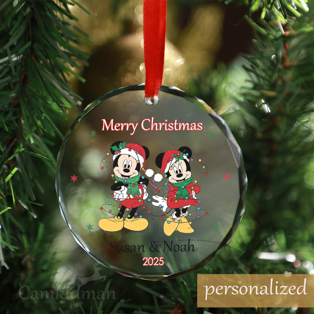 Personalized Name Disney Winnie the Pooh & Friends Glass Ornament 2025  Glass Christmas Decoration