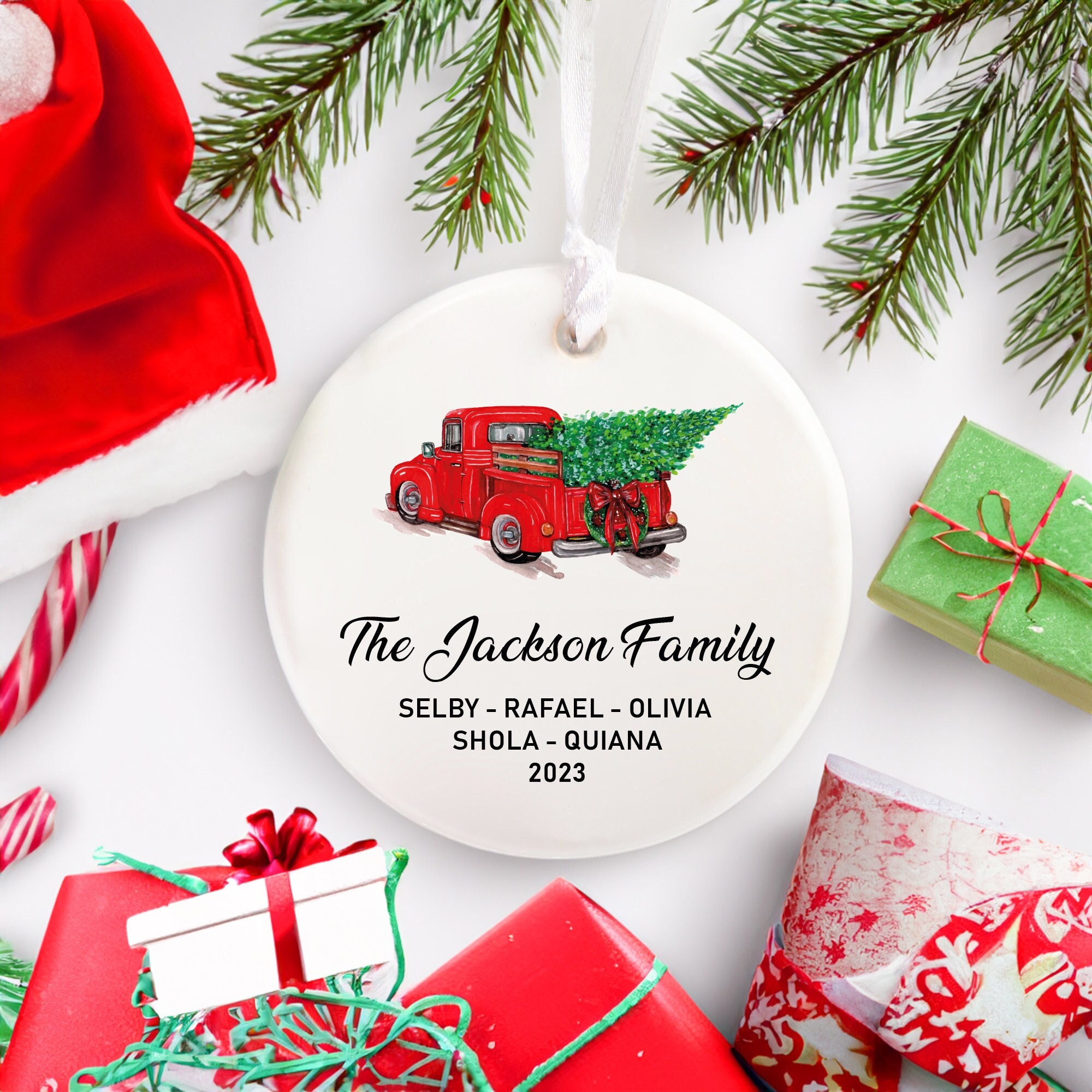 2024 Christmas Ornament For Your Home, Family Name Hanging Tree Decoration, Parents And Children Christmas Ornament, Family Tree Keepsake