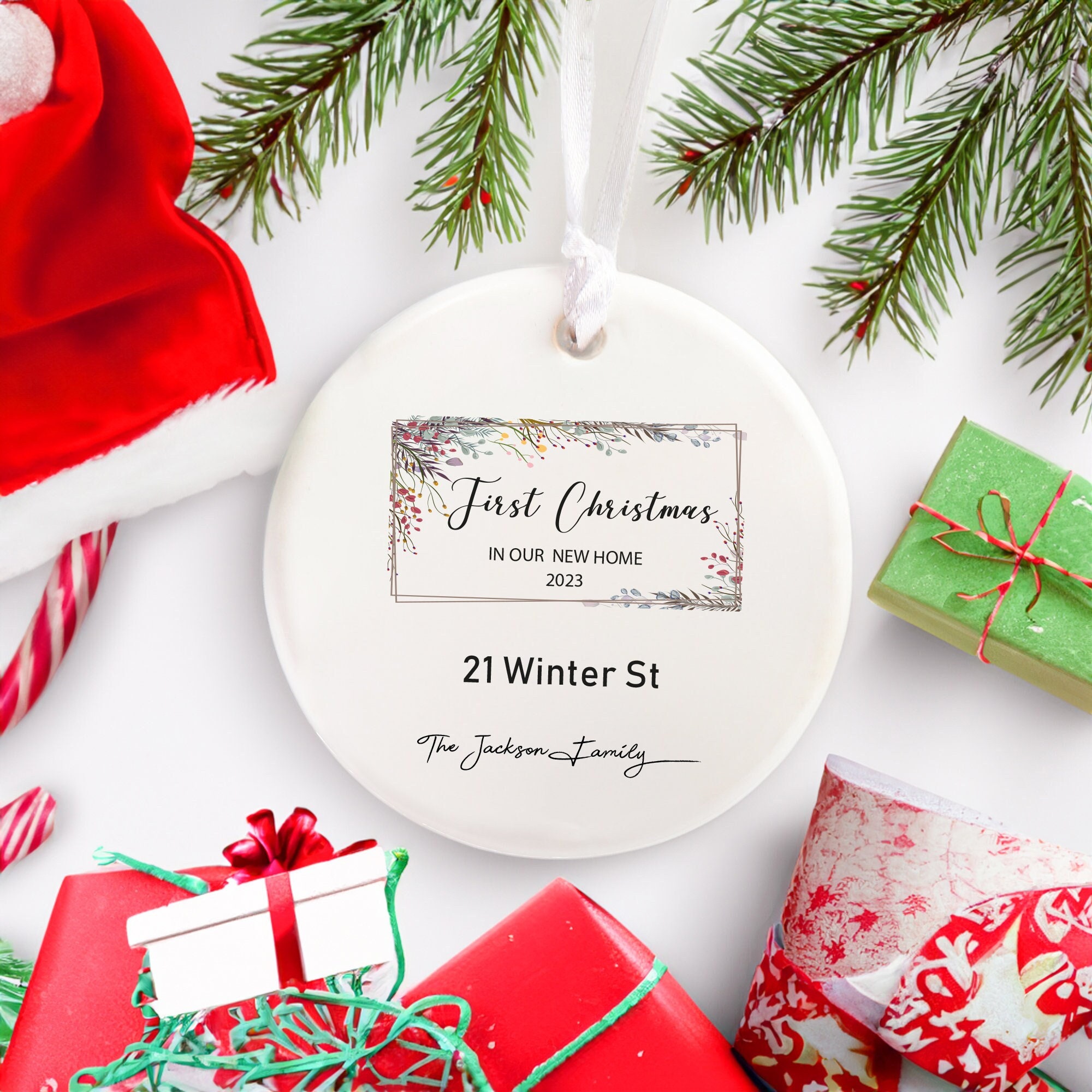 2024 New Address Christmas Ornament, New House Owners Gift, Custom Address House Ornament Present, Personalized Housewarming Christmas Gift