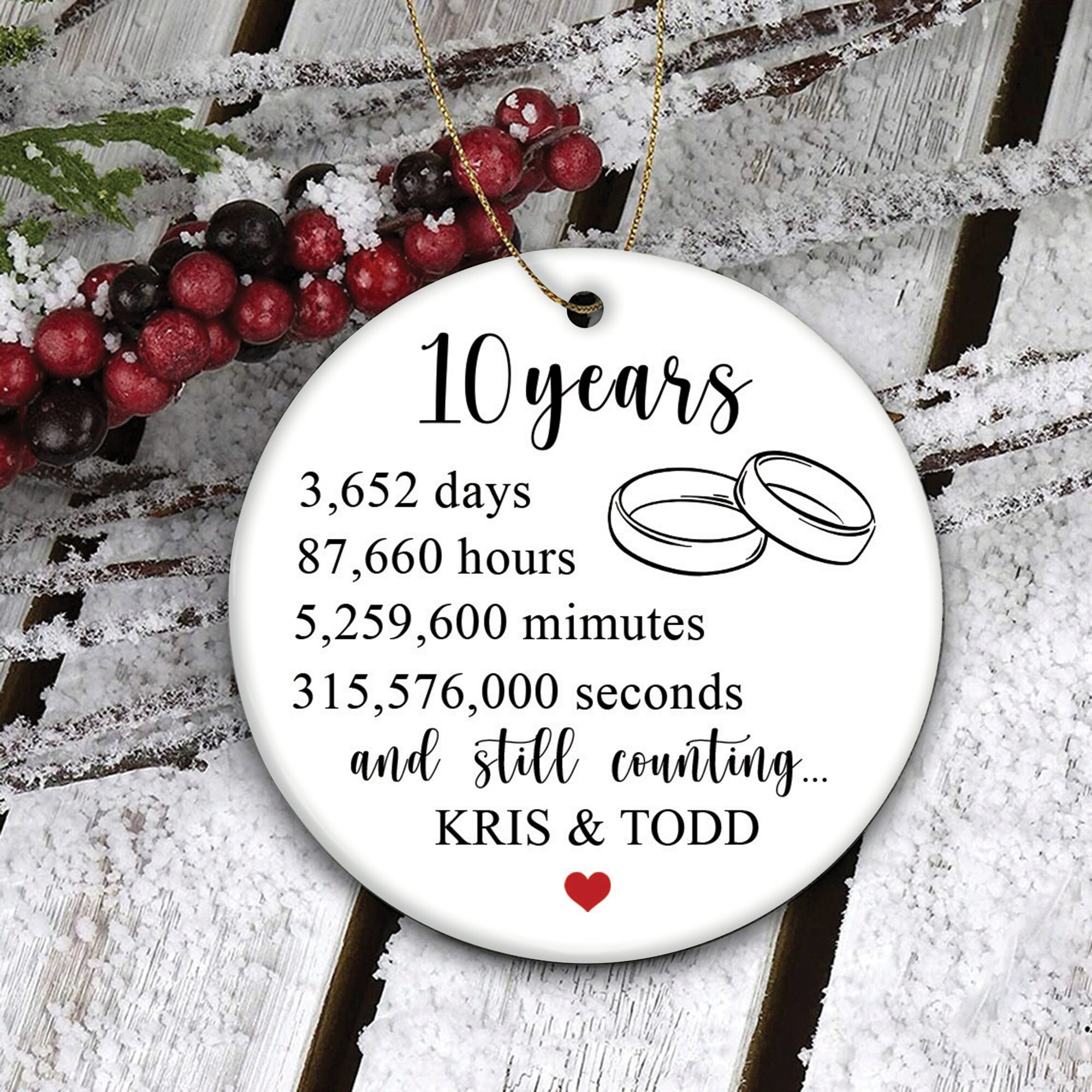 10 Year Anniversary Gifts For Her Or Him, 10Th Wedding Anniversary Gift For Couple