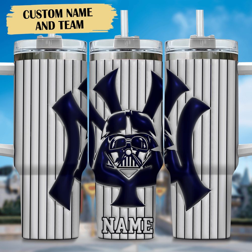 3D Star War And New York Yankees MoviesMlb Custom Stanley Quencher 40Oz Stainless Steel Tumbler With Handle