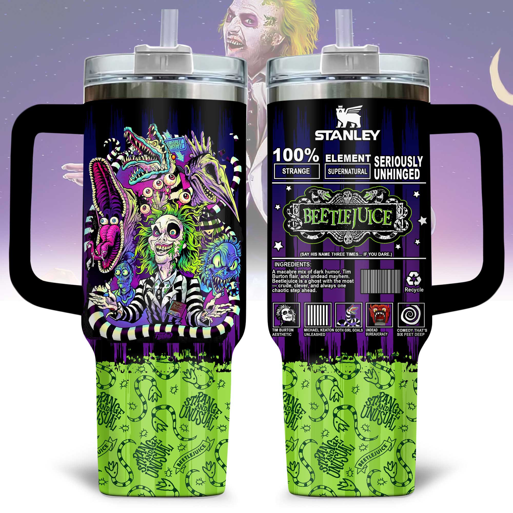 Beetlejuice Movies Custom Stanley Cup 40 oz Tumbler With Handle