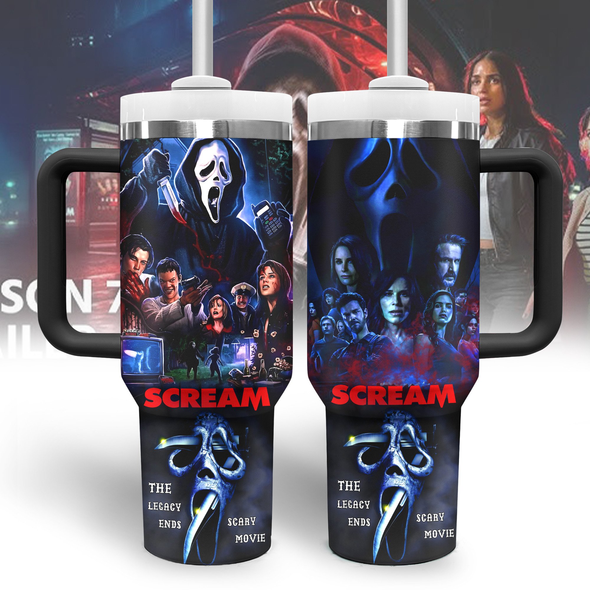 Ghostface Scream Movies Custom Stanley Cup 40 oz Tumbler With Handle