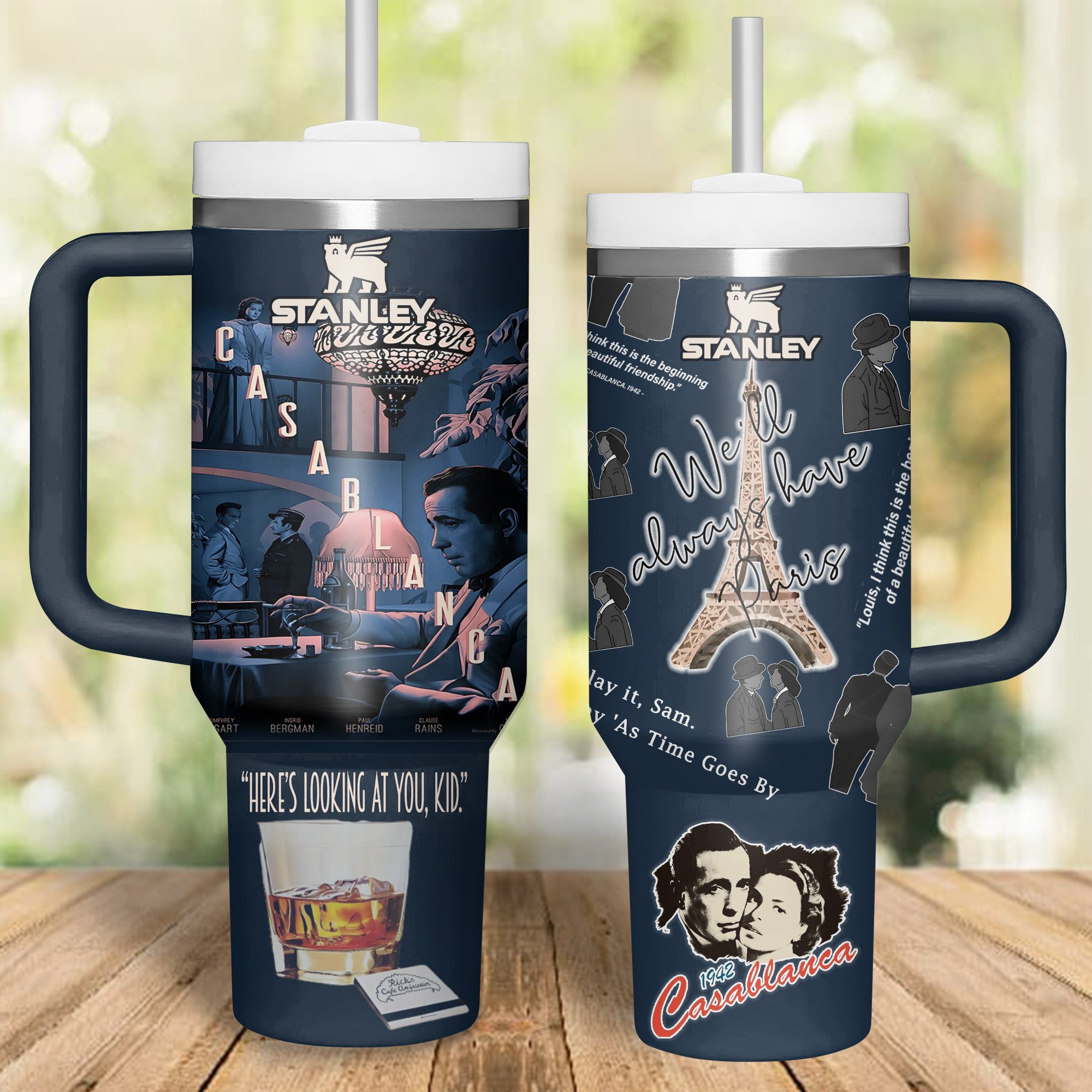 Casablanca Movies Custom Stanley Cup 40 oz Tumbler With Handle
