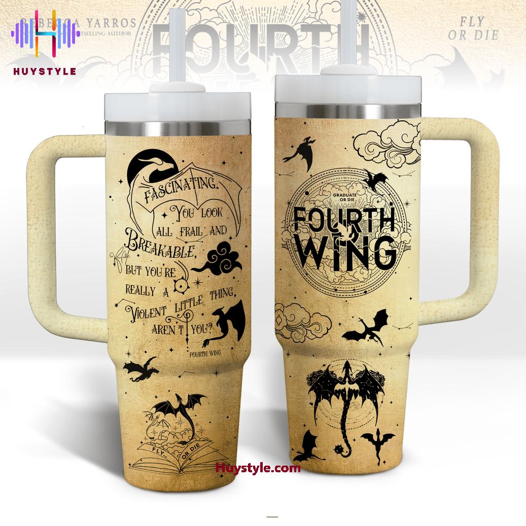 Fourth Wing Custom Stanley Cup 40 oz Tumbler With Handle
