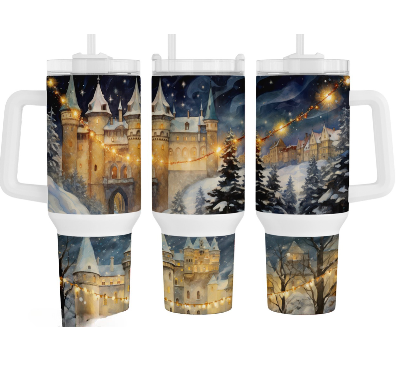 Christmas Village Custom Stanley Cup 40 oz Tumbler With Handle