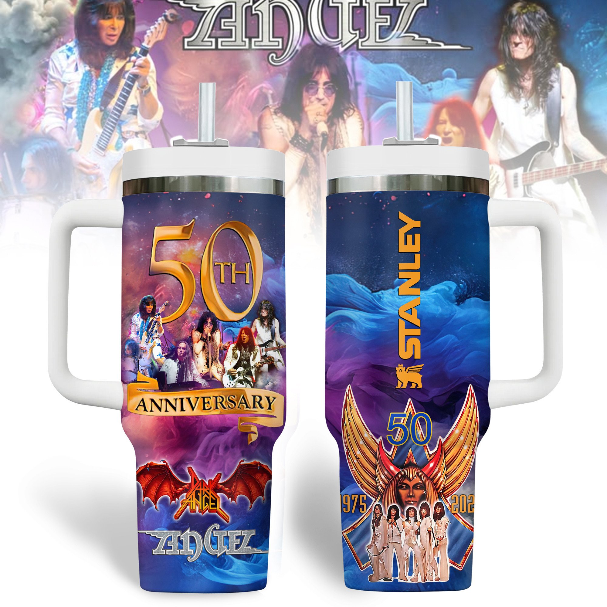 Angel x Helluva Band Music Custom Stanley Cup 40 oz Tumbler With Handle