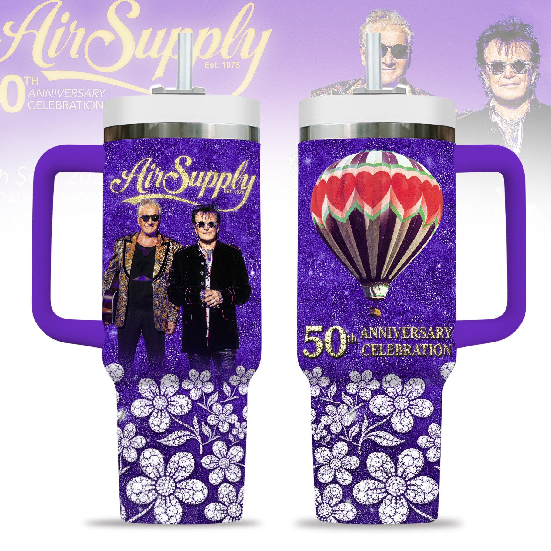 Air Supply Music Custom Stanley Cup 40 oz Tumbler With Handle