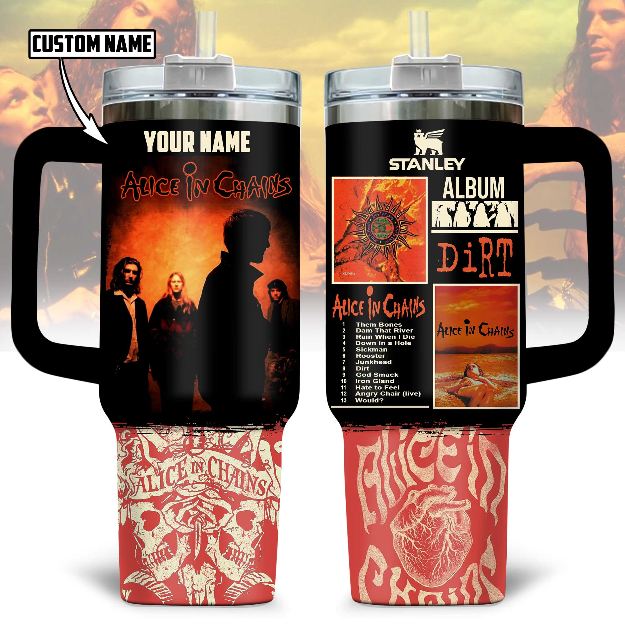 Alice In Chains Music Custom Stanley Cup 40 oz Tumbler With Handle