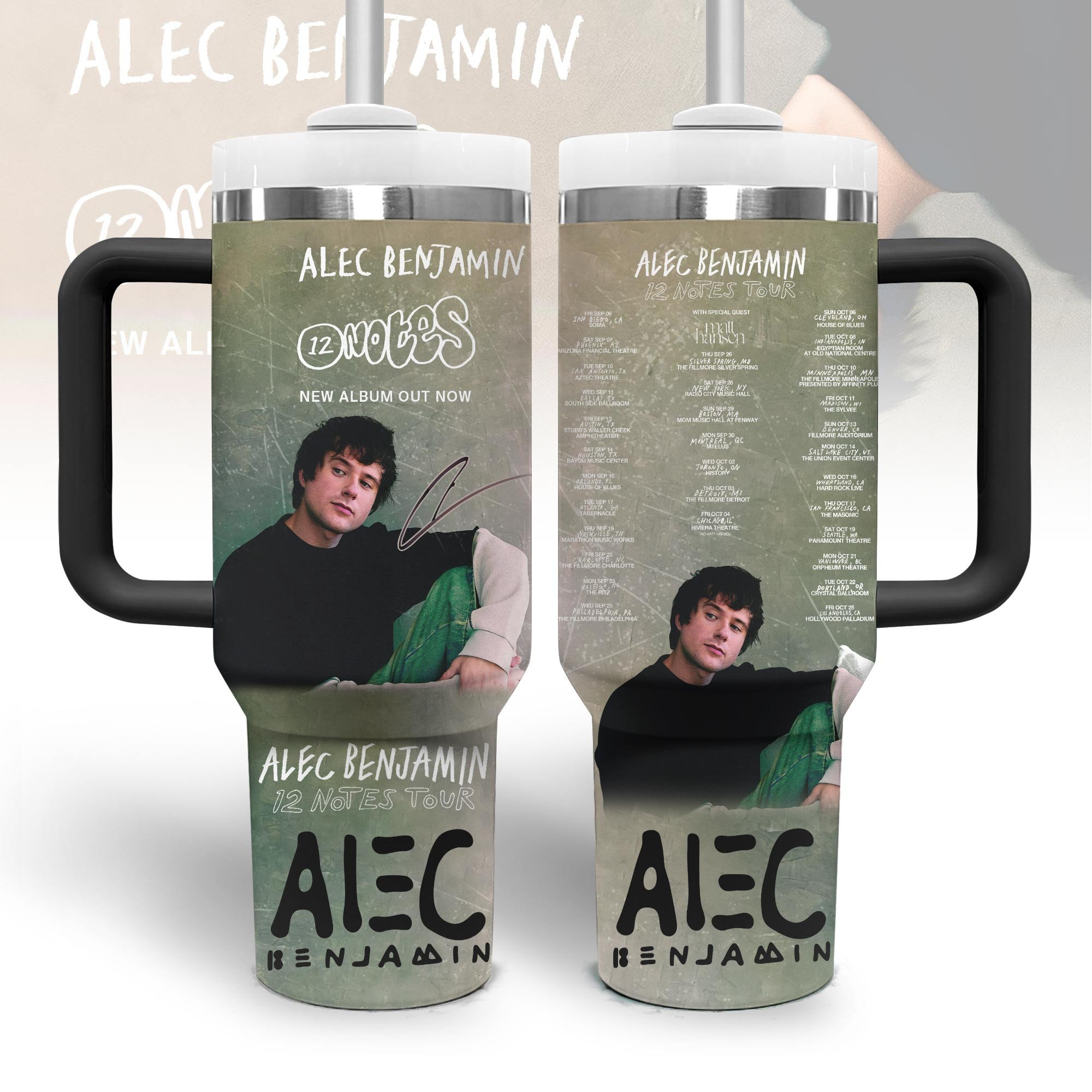 Alec Benjamin Music Custom Stanley Cup 40 oz Tumbler With Handle