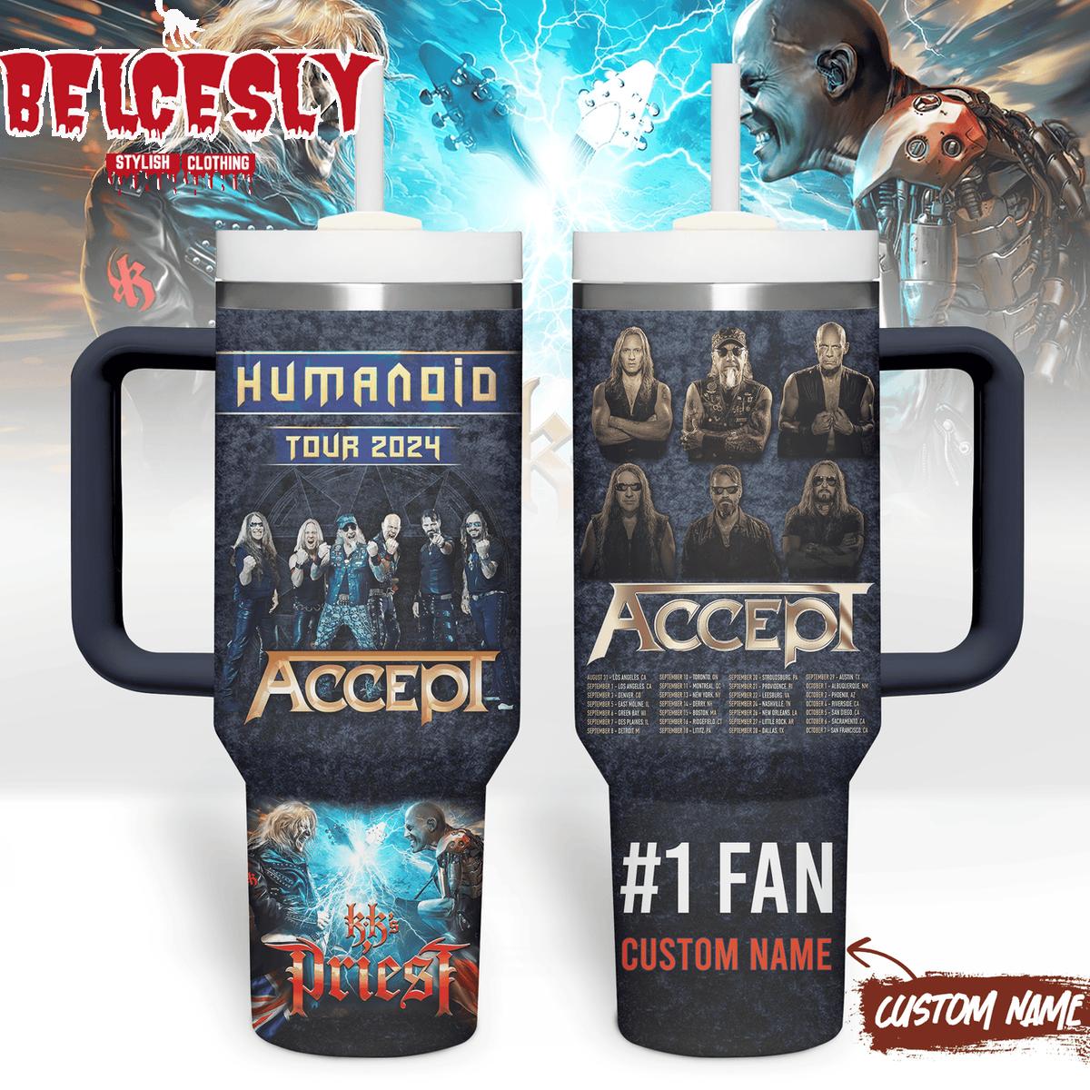 Accept Music Custom Stanley Cup 40 oz Tumbler With Handle