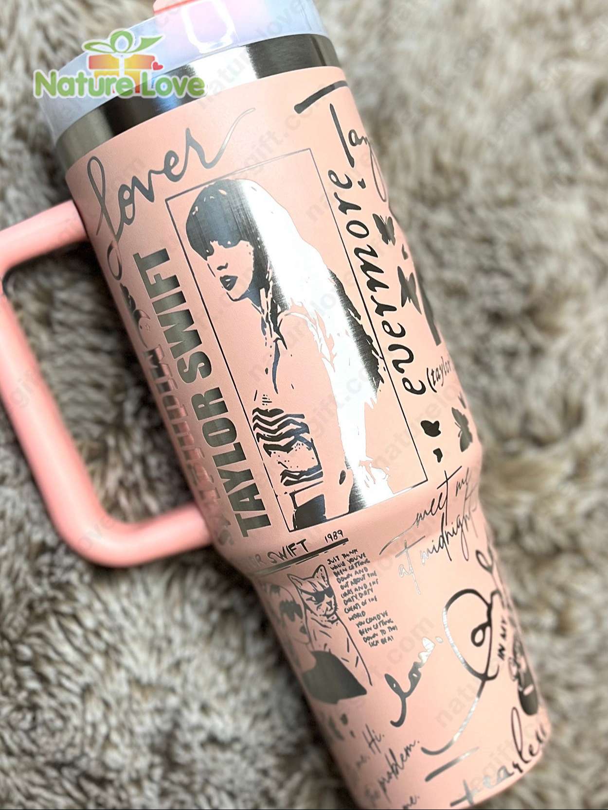 Album Engraved Taylor Swift Music Custom Stanley Cup 40 oz Tumbler With Handle