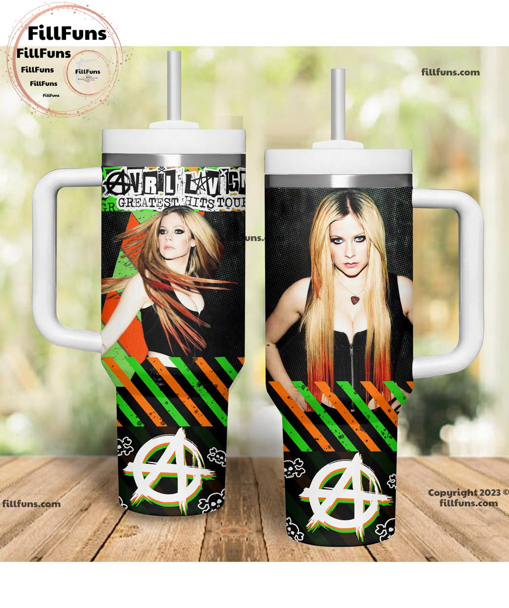 Avril Lavigne Greatest Hits Tour Music Custom Stanley Cup 40 oz Tumbler With Handle