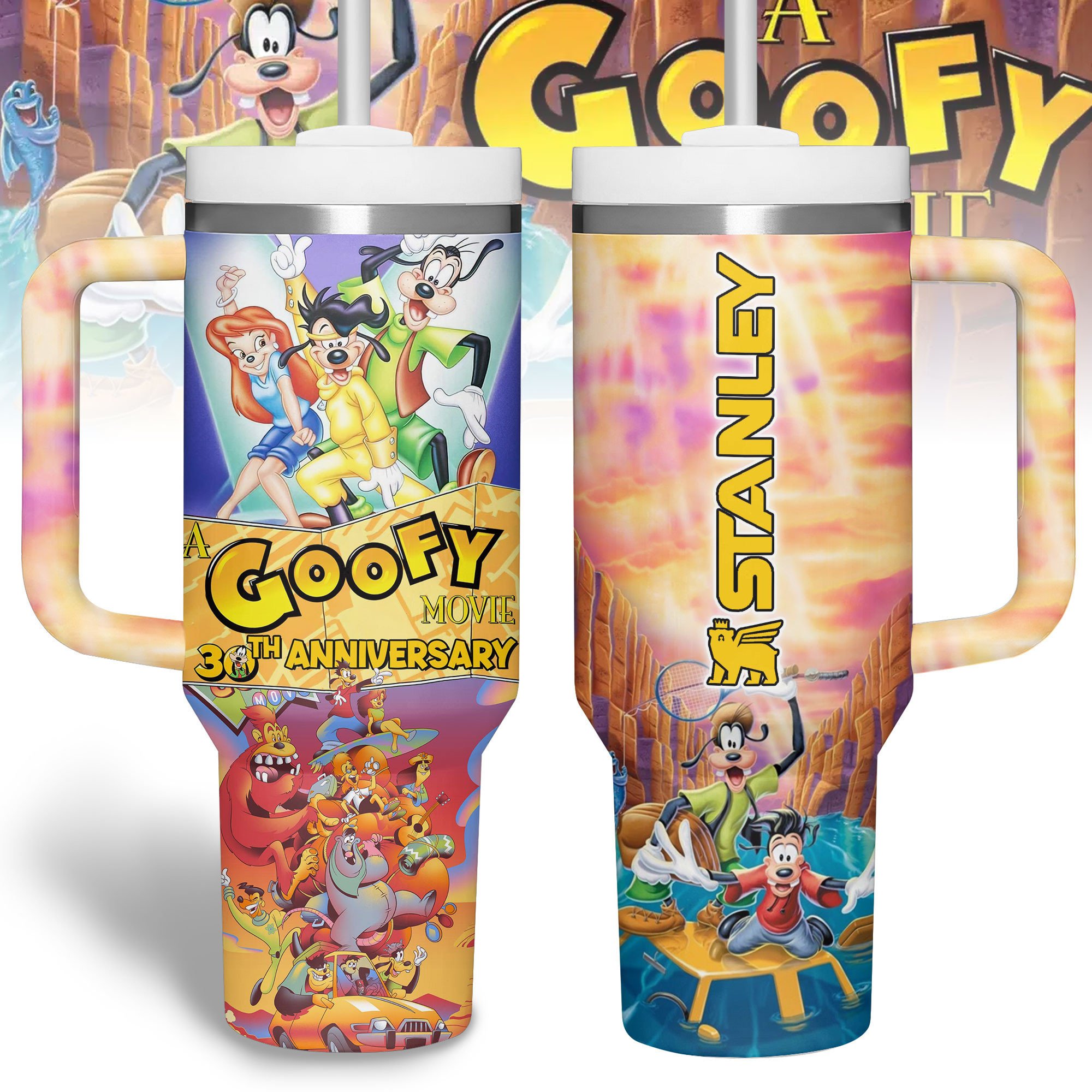 A Goofy Movie Cartoon Custom Stanley Cup 40 oz Tumbler With Handle