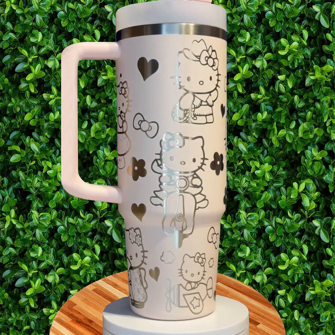 Adorable Hello Kitty Cartoon Custom Stanley Cup 40 oz Tumbler With Handle