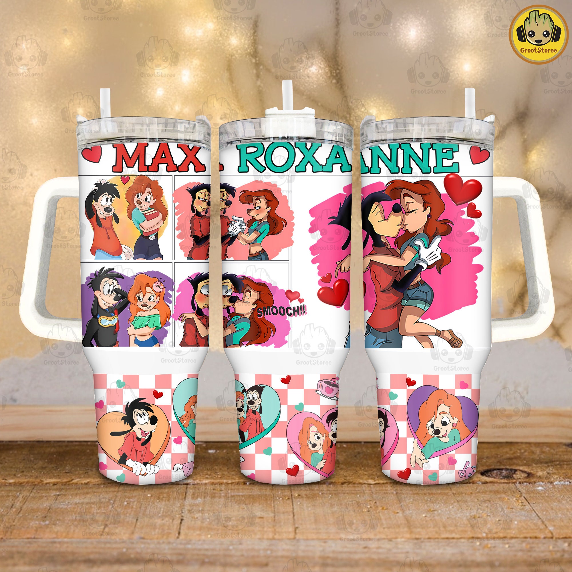 A Goofy Movie Valentines Gift Disney Cartoon Custom Stanley Cup 40 oz Tumbler With Handle