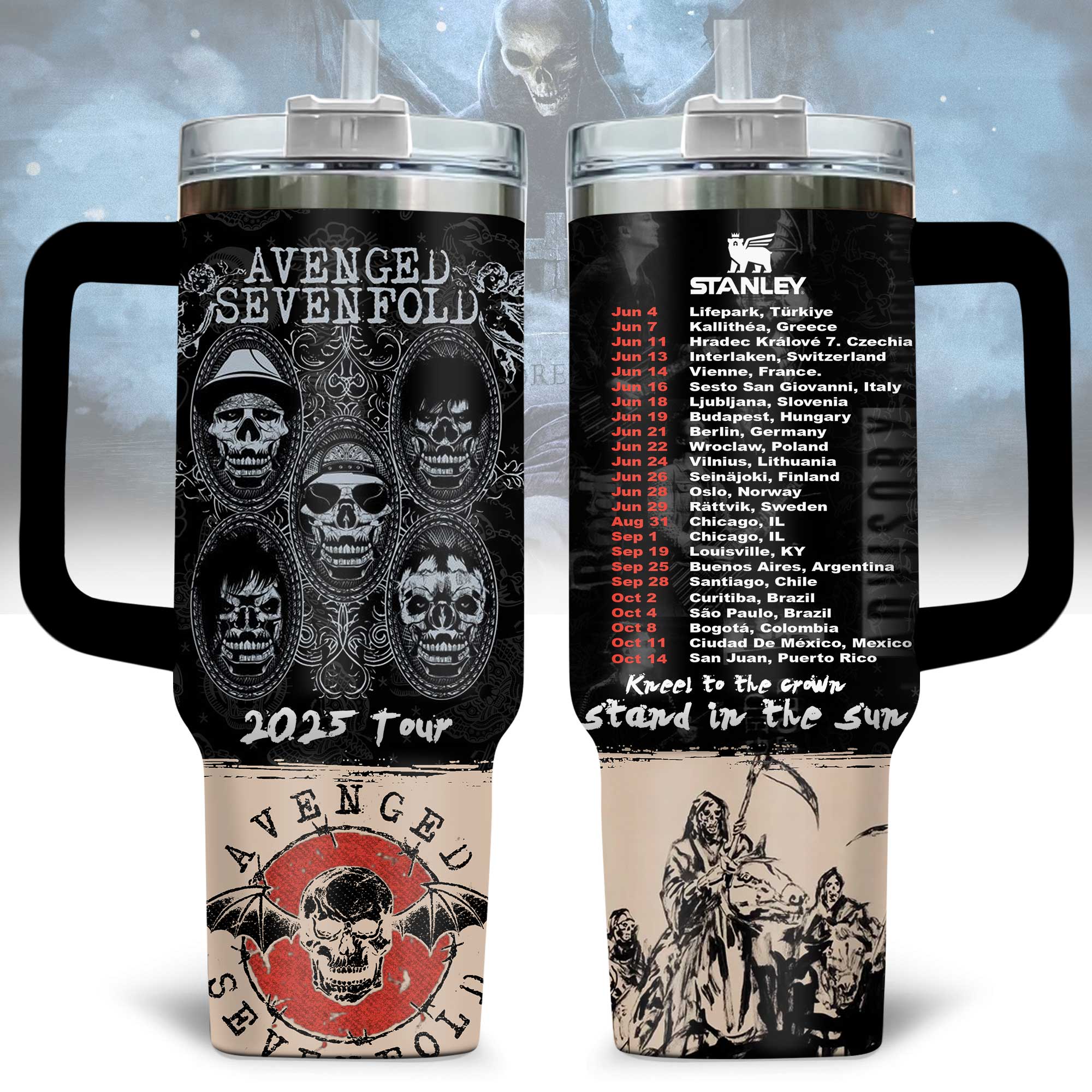 Avenged Sevenfold Music Custom Stanley Quencher 40oz Stainless Steel Tumbler With Handle